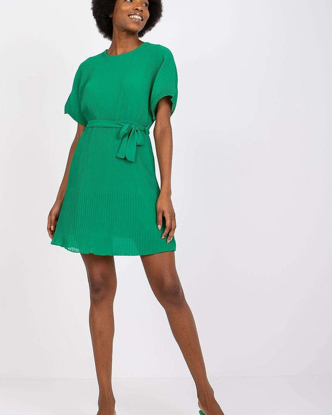 Robe verte à manches courtes
