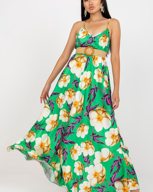 Robe longue évasée fleurie