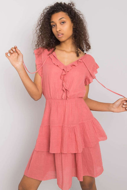 Robe à volants manches courtes
