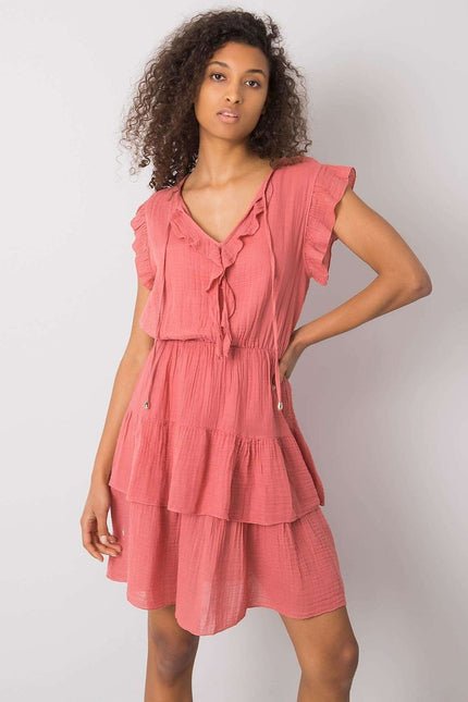 Robe à volants manches courtes
