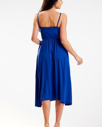 Robe midi fluide plissée