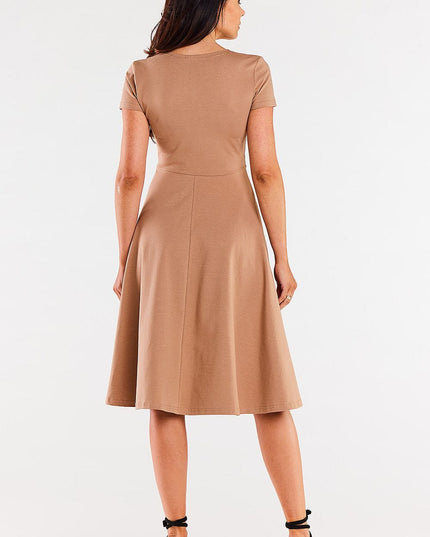 Robe midi encolure enveloppante
