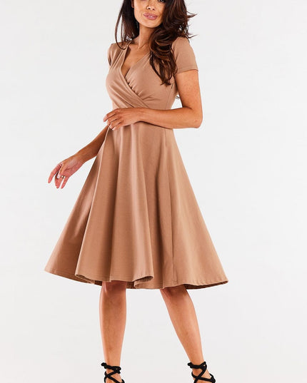 Robe midi encolure enveloppante
