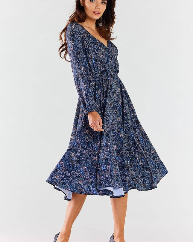 Robe midi encolure enveloppante