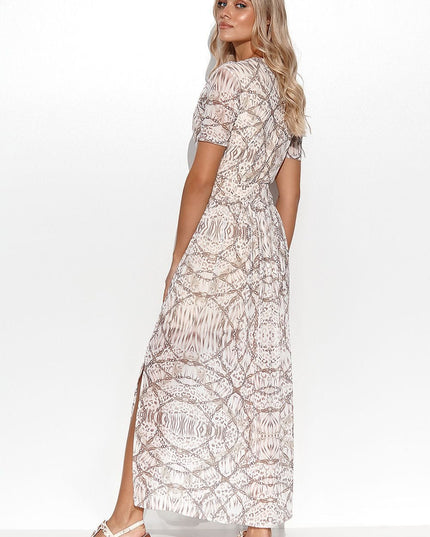 Robe longue maille à motifs