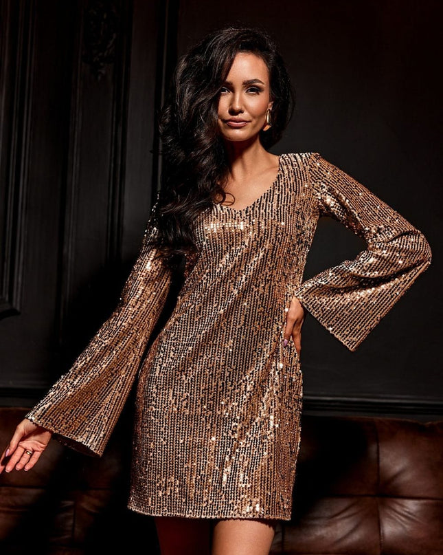 Robe Ă  paillettes rouge mini