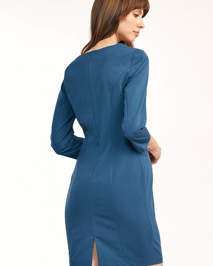 Robe ajustée bleue classique