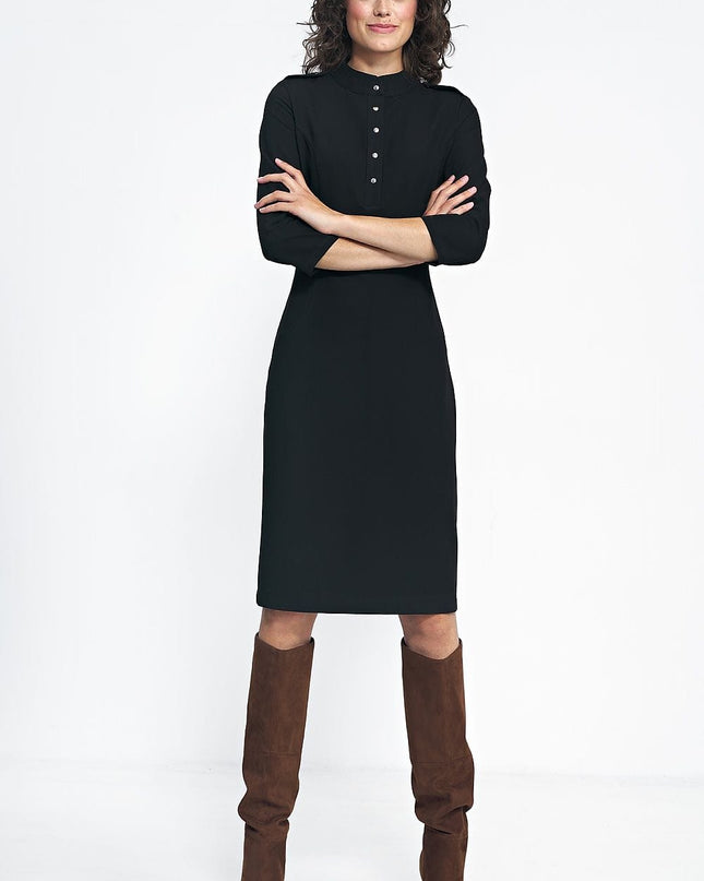 Robe ajustée rouille col rond