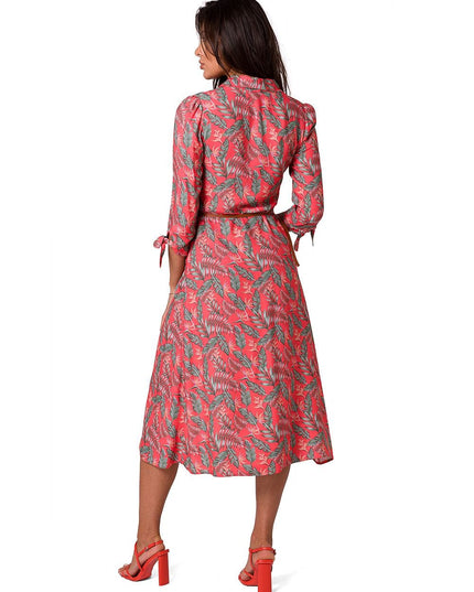 Robe longue ouverte avec ceinture