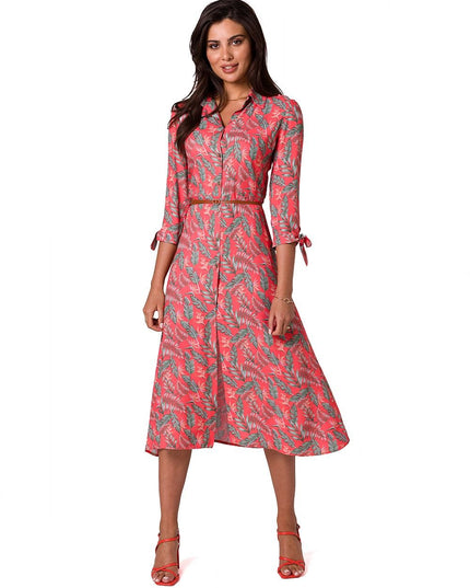 Robe longue ouverte avec ceinture