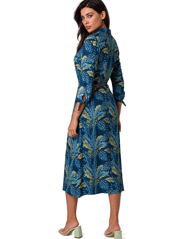 Robe longue ouverte avec ceinture