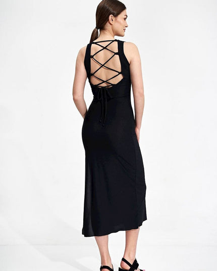 Robe midi ajustée fendue