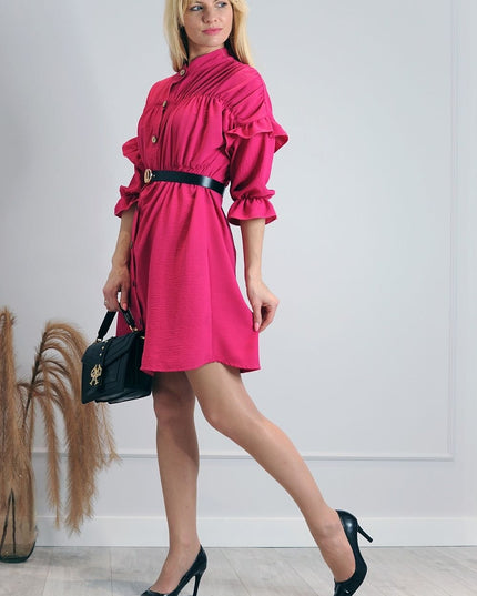 Robe ample boutons en bois