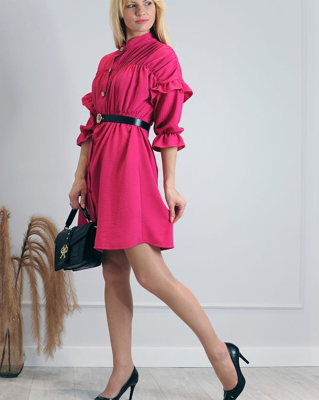 Robe ample boutons en bois