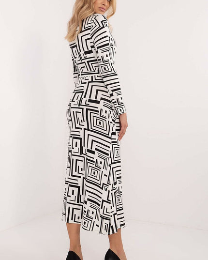 Robe midi motif géométrique
