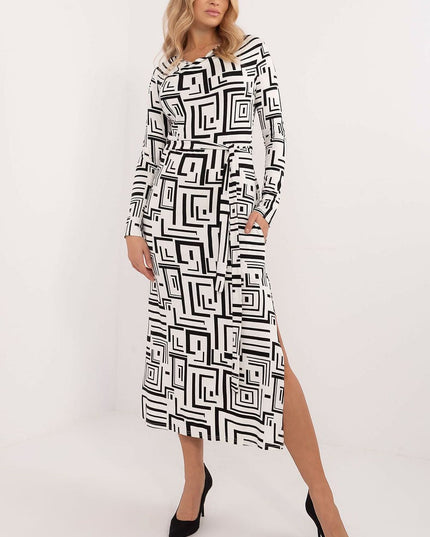 Robe midi motif géométrique