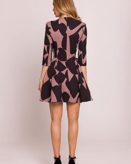 Robe courte évasée imprimée