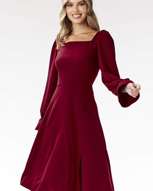 Robe midi chic cramoisie