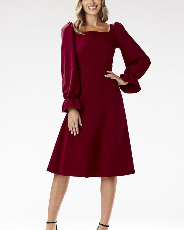 Robe midi chic cramoisie