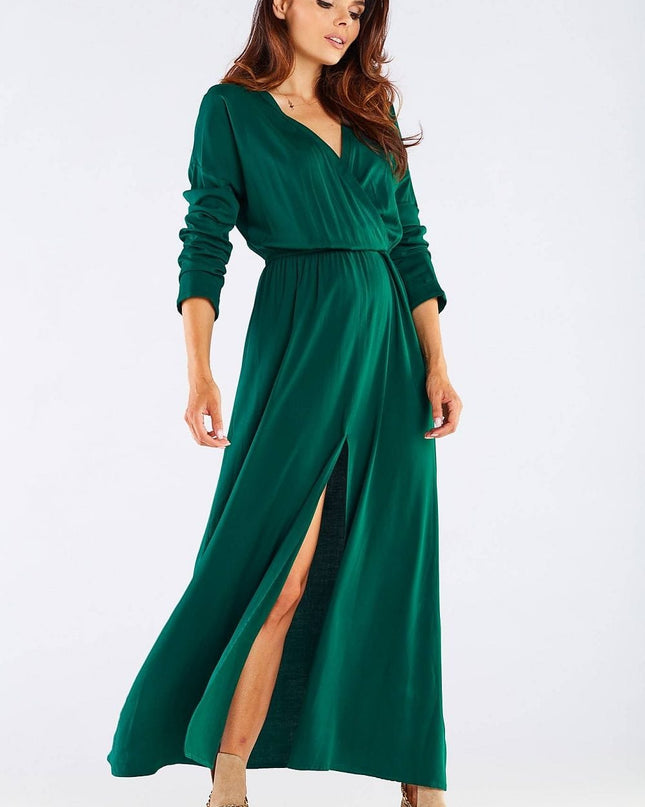 Robe longue verte féminine