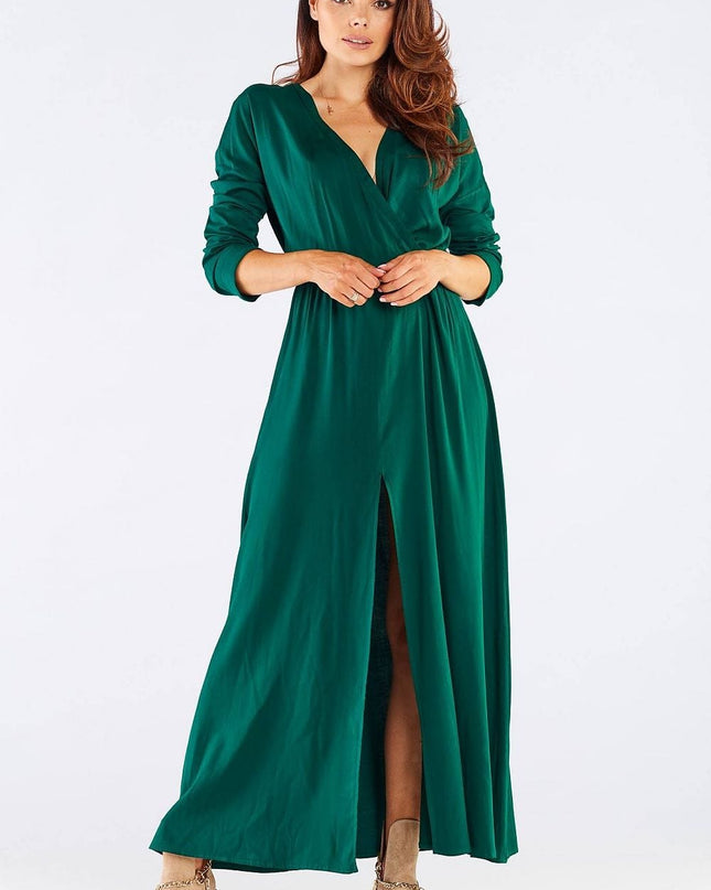 Robe longue verte féminine