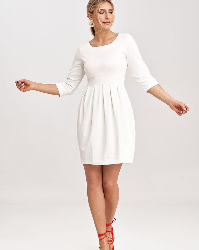Robe blanche manches 3/4