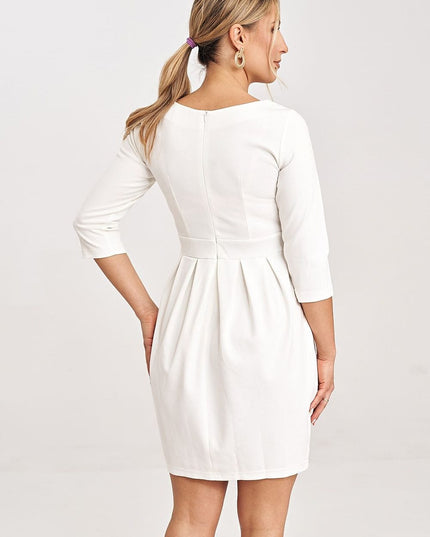 Robe blanche manches 3/4