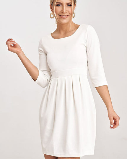 Robe blanche manches 3/4