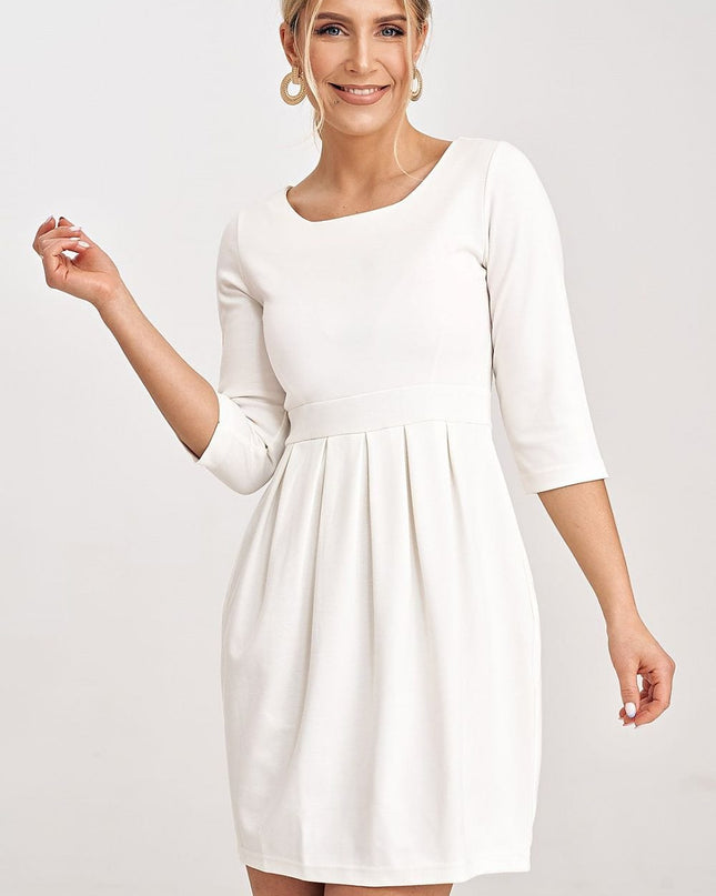 Robe blanche manches 3/4