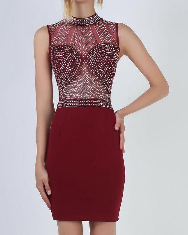 Robe courte avec zircons
