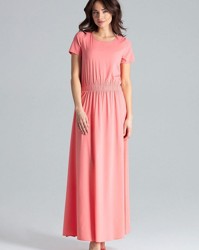 Robe longue à manches courtes