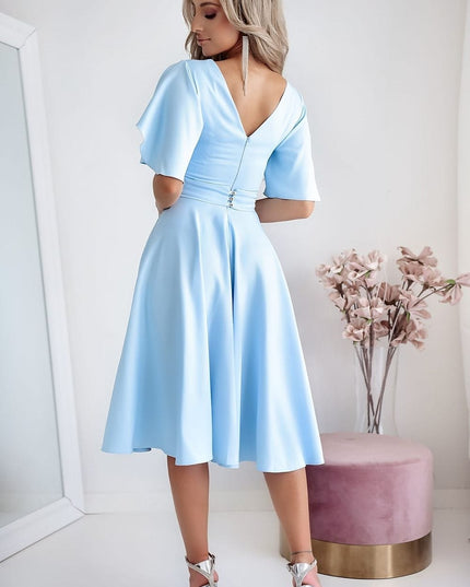 Robe cérémonie bleu élégante
