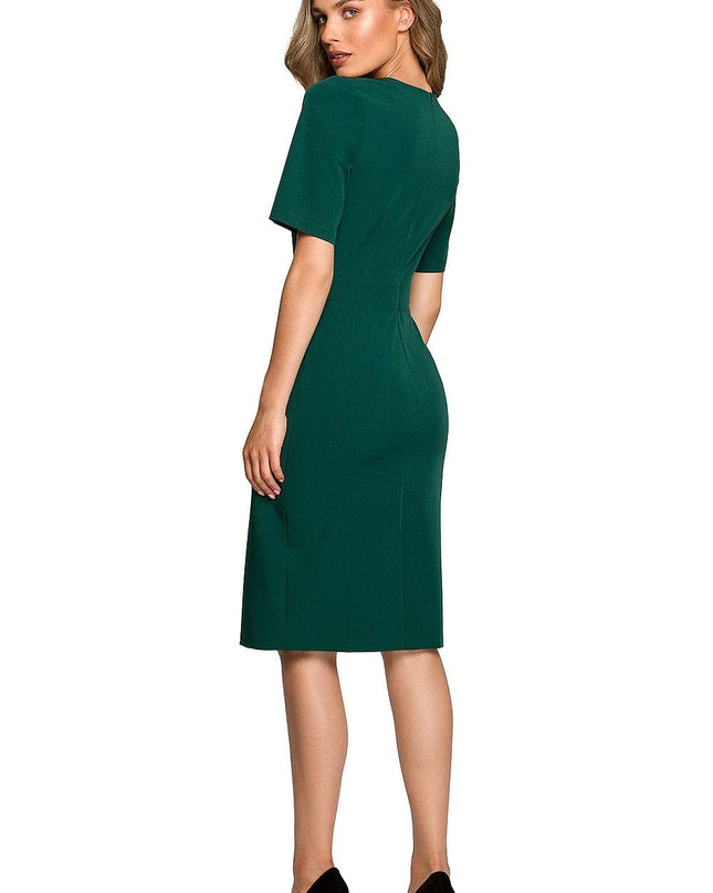 Robe crayon avec double recouvrement