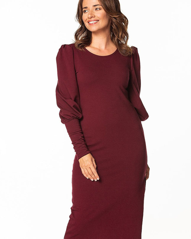 Robe midi maille manches longues