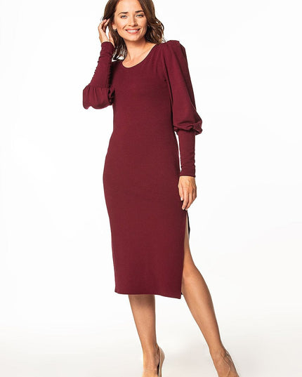Robe midi maille manches longues