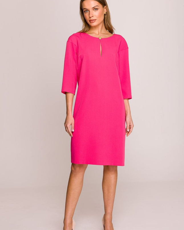 Robe fuchsia ample avec fente