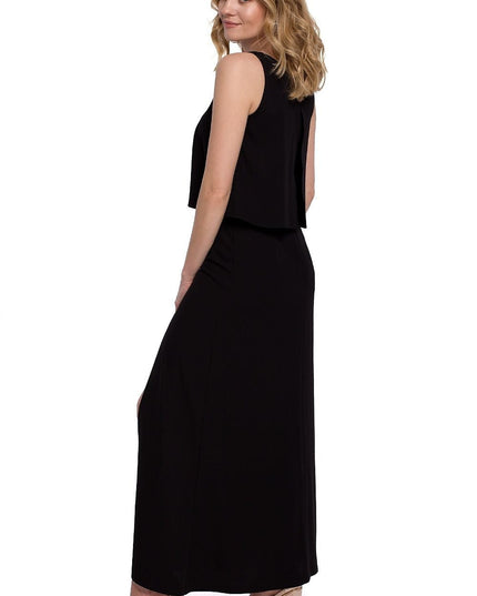Robe longue fendue corail