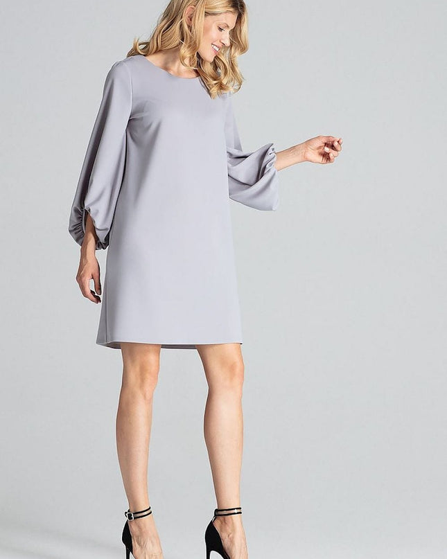 Robe midi trapèze grise