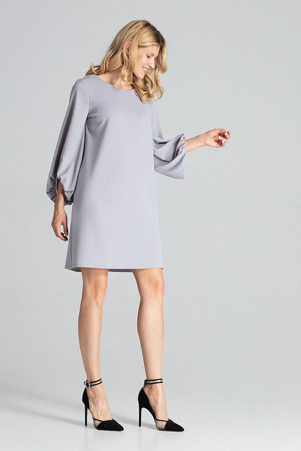 Robe midi trapèze grise