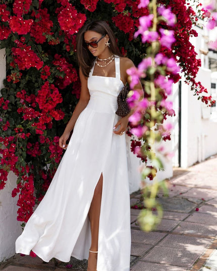 Robe longue avec dos nu
