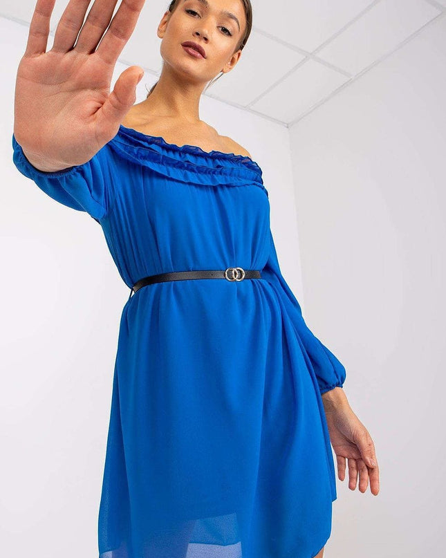 Robe bleu décolleté espagnol