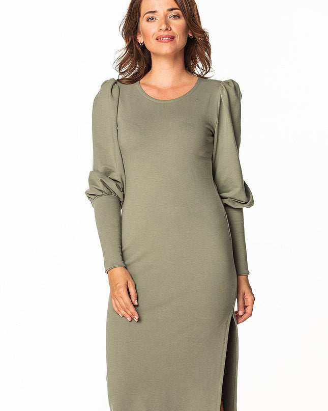 Robe midi manches bouffantes