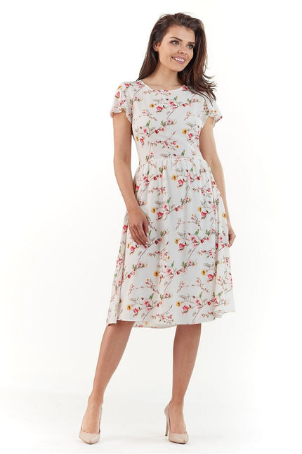 Robe midi à manches volants
