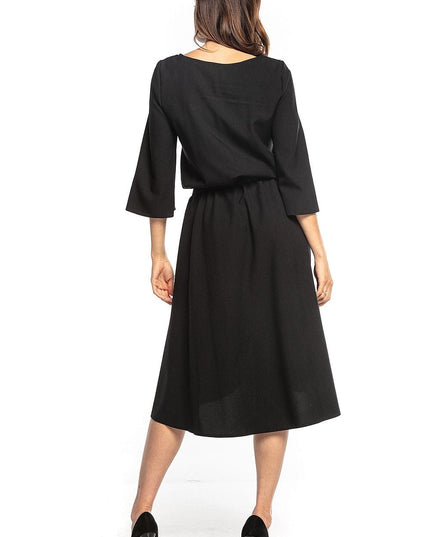 Robe midi asymétrique noire