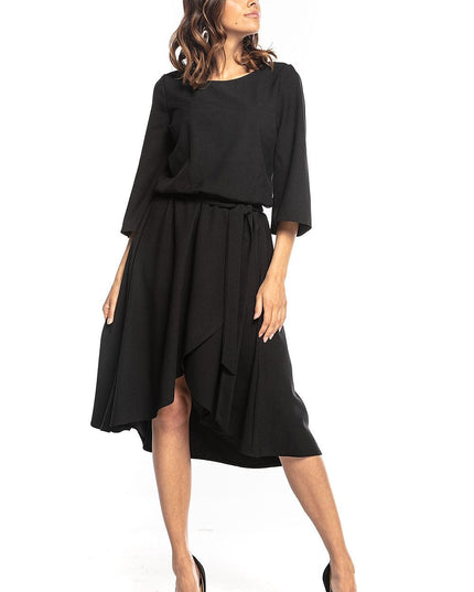 Robe midi asymétrique noire