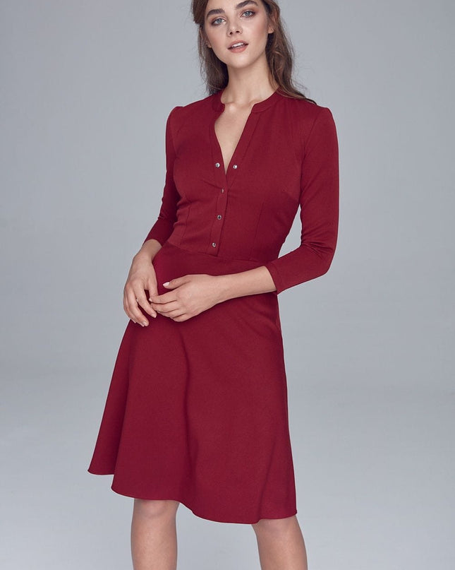 Robe droite manches 3/4