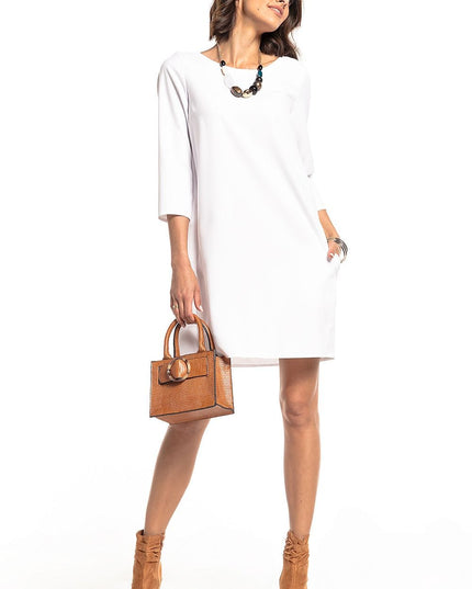 Robe verte plissée avec poches