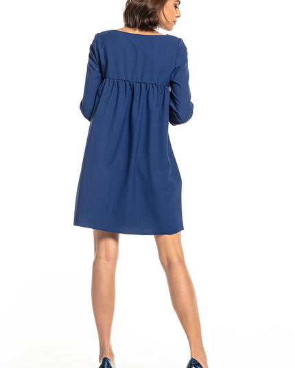 Robe verte plissée avec poches