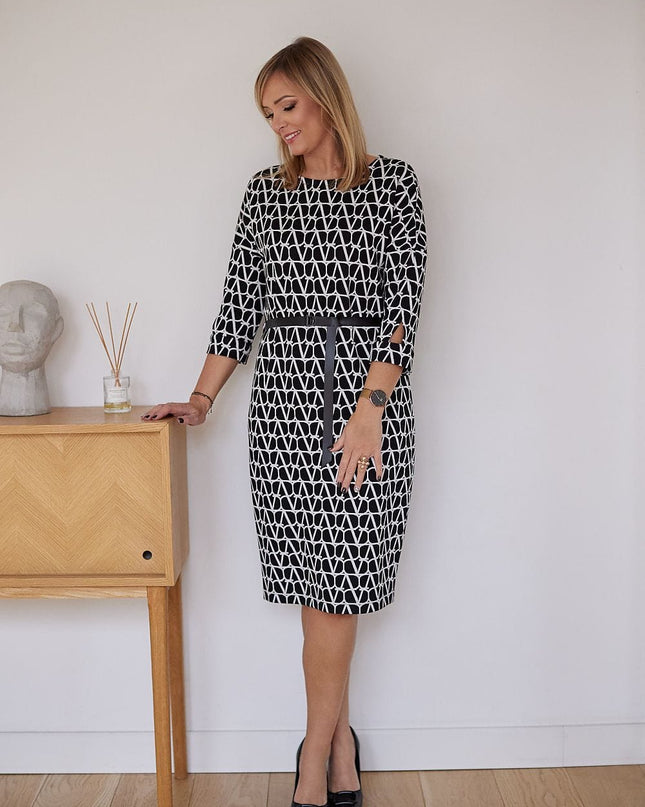 Robe chic en jersey jacquard