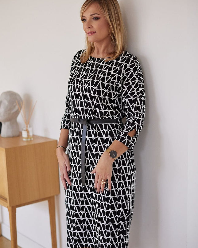 Robe chic en jersey jacquard